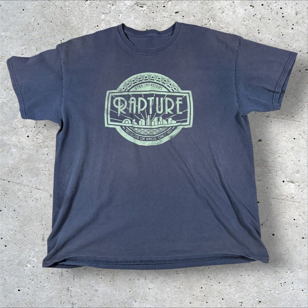 Bioshock Rapture Shirt Brown Ryan Industries No Gods Or Kings Gaming Tee